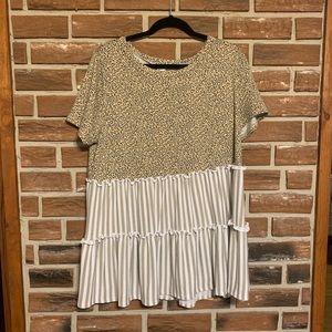 Sew In Love Taupe Baby Doll Top